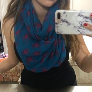 NEW CUTE BLUE AND PINK PALM TREE SCARF